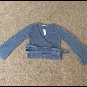 Blue Wrap Sweater